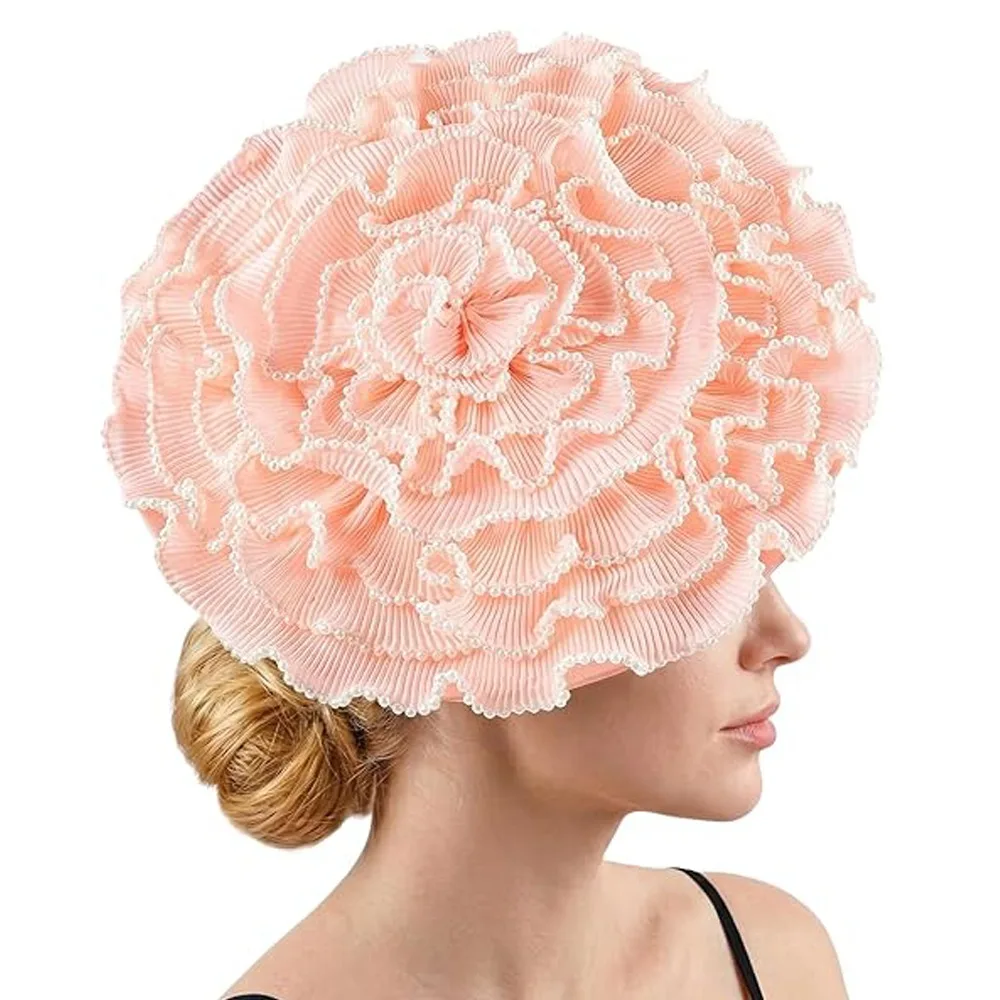 

Flower Mesh Large Floral Headpiece Large Flower with Hair Clip Derby Flower Fascinators Headband Hair Accessories
