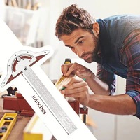 10''/15''/20'' Multi-angle Precision Measuring Ruler Woodwork Edge Ruler Stainless Steel Protractor Precision Measuring Tool