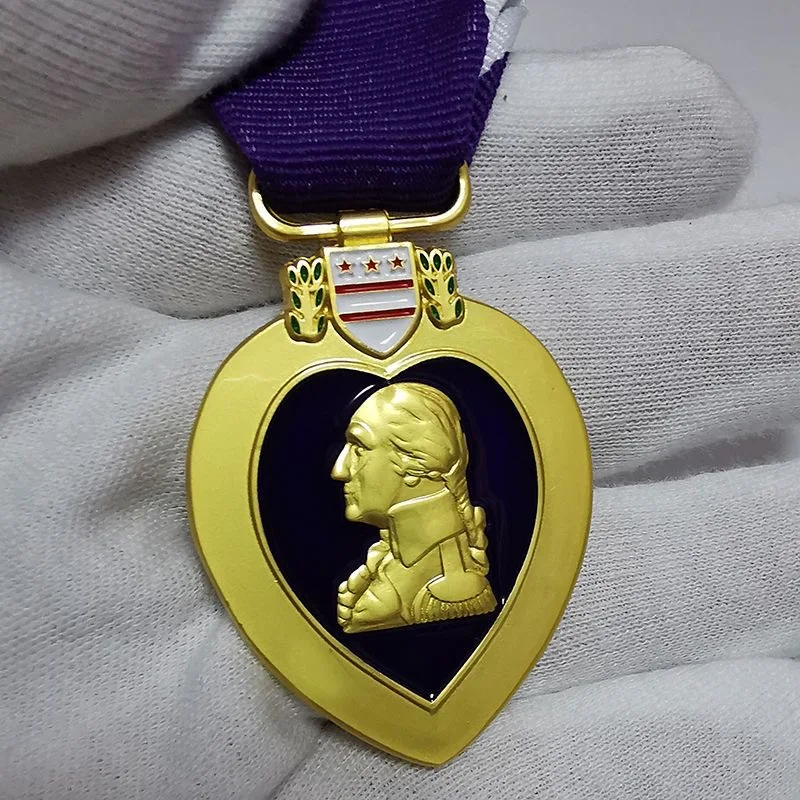 

Purple Heart Medal Replica – "For Military Merit" with George Washington Profile, Collectible & Decorative Award