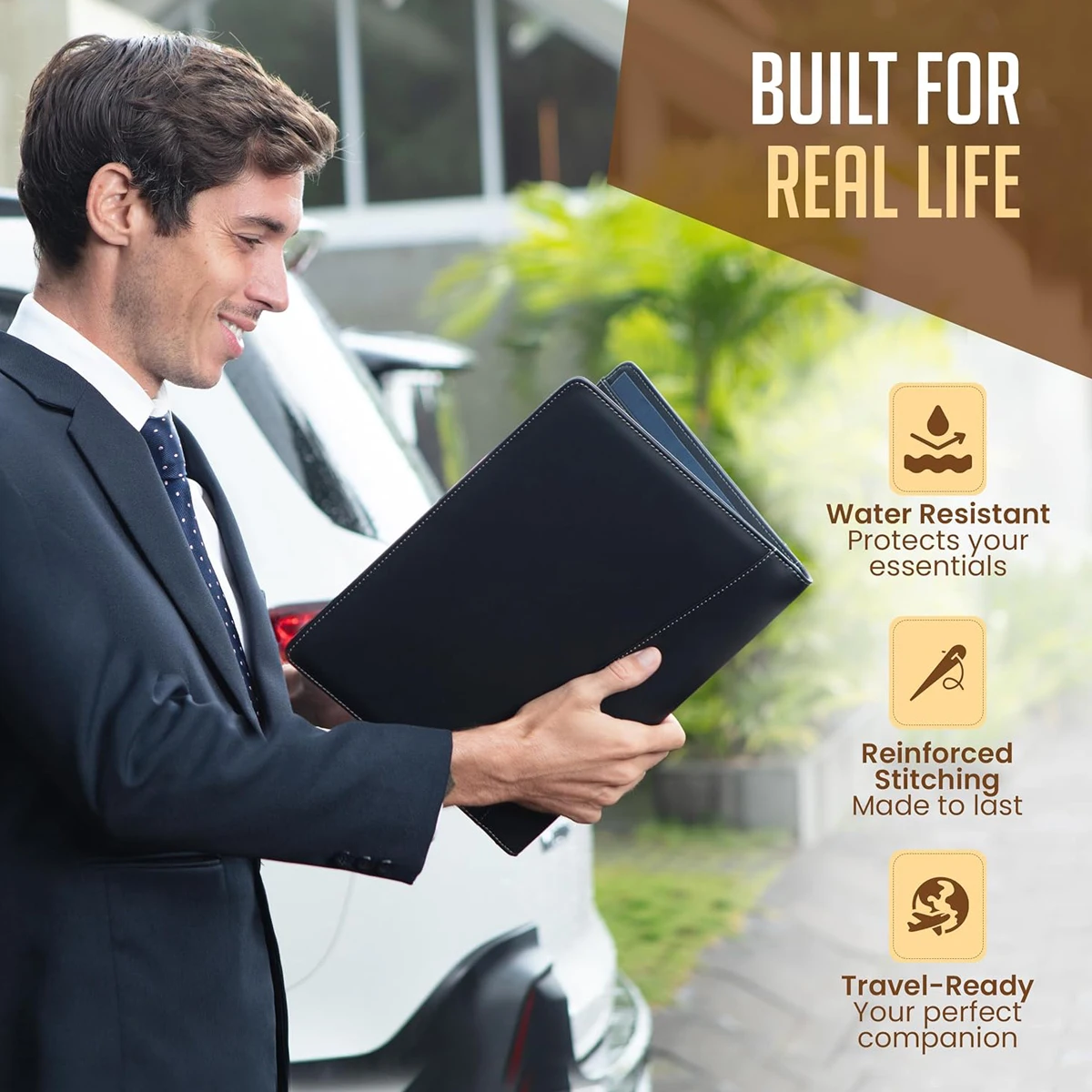 Clipboard folder, work folder A4 meeting folder Business office work portfolio organizer with card holder for interview, office