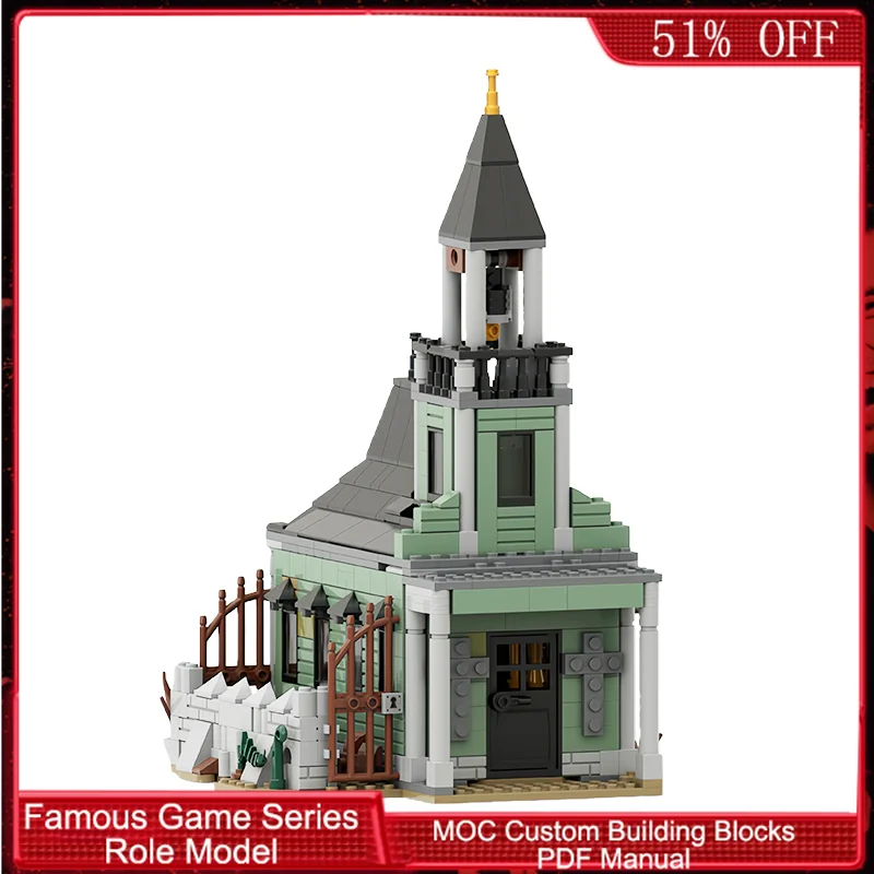 

703 PCS Warplane Vintage Western Church MOC Customize Modular Building Block Design Kids Technology DIY Boys Toy Birthday Gift