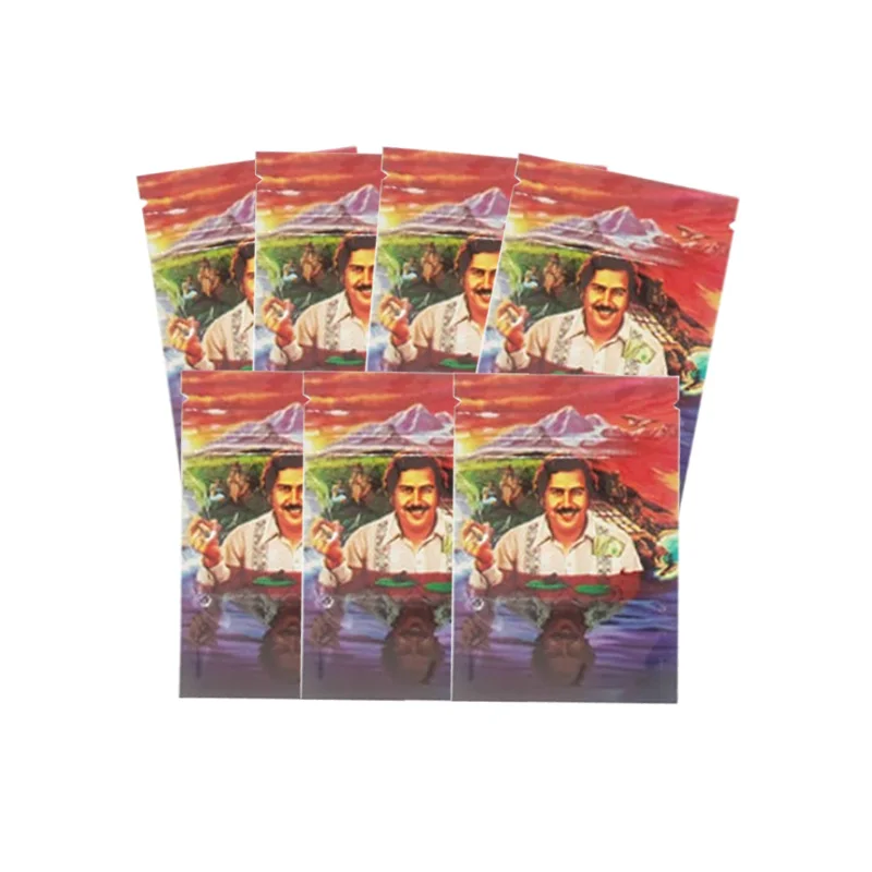 Cartoon Aluminium Coating Mylar Pouch Smellproof Seal Zip Lock Bag Cookies Candy Powder Pouches Holographic Food Storage Bags