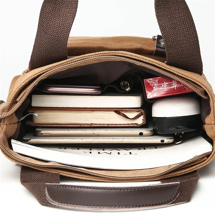 High Quality Men's Shoulder Bag Travel Crossbody bags Vintage Tote man Laptop Messenger Bags canvas male Handbags bolsas сумка view 4