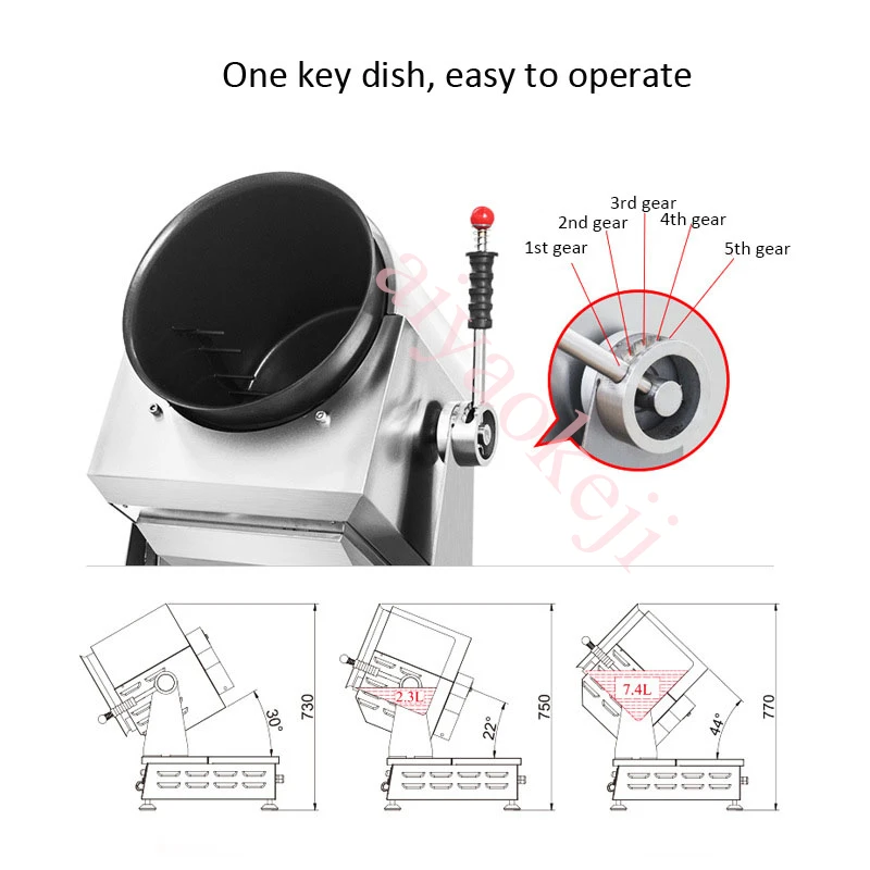 Automatic Drum Cooking Machine Multi-Function Intelligent Frying Pan  Stir Frying Cooking Pot Wok Intelligent Robot