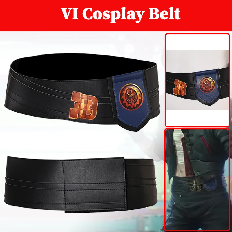 Arcane Season 2 Vi Waistbelt Cosplay Costume Game LOL Arcane VI Roleplay Belt Waistband Props Halloween  Accessorie Customized