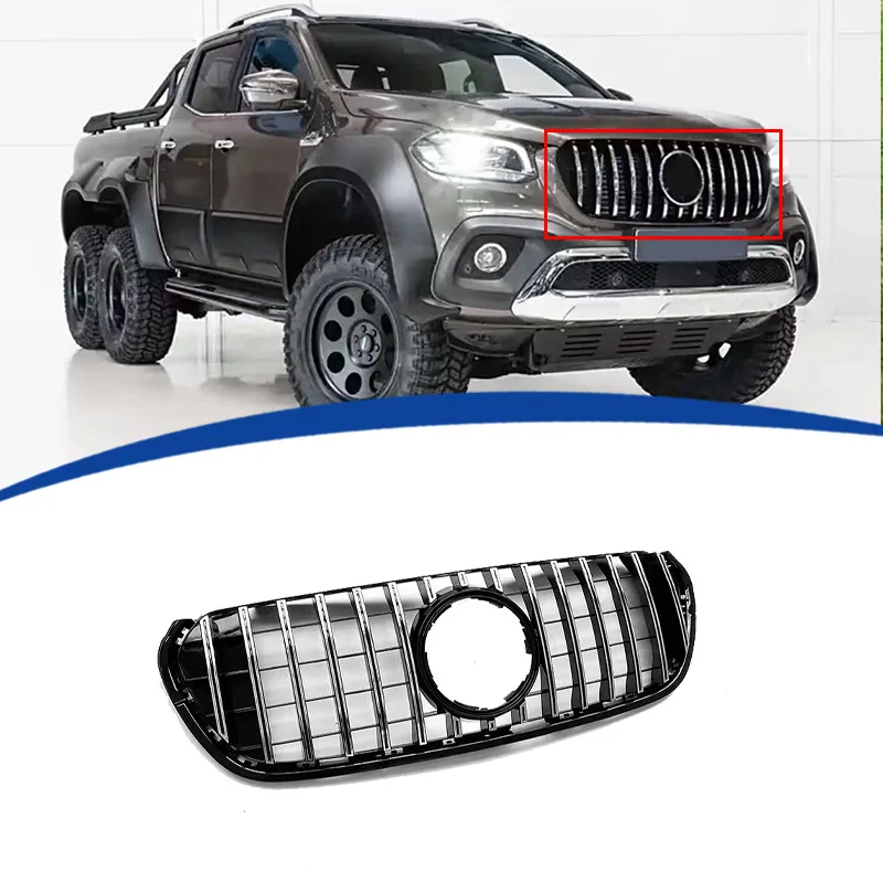

For Mercedes X-Class Pickup X470 Modified GT Style Front Grille Mesh Racing Grills Body Kit