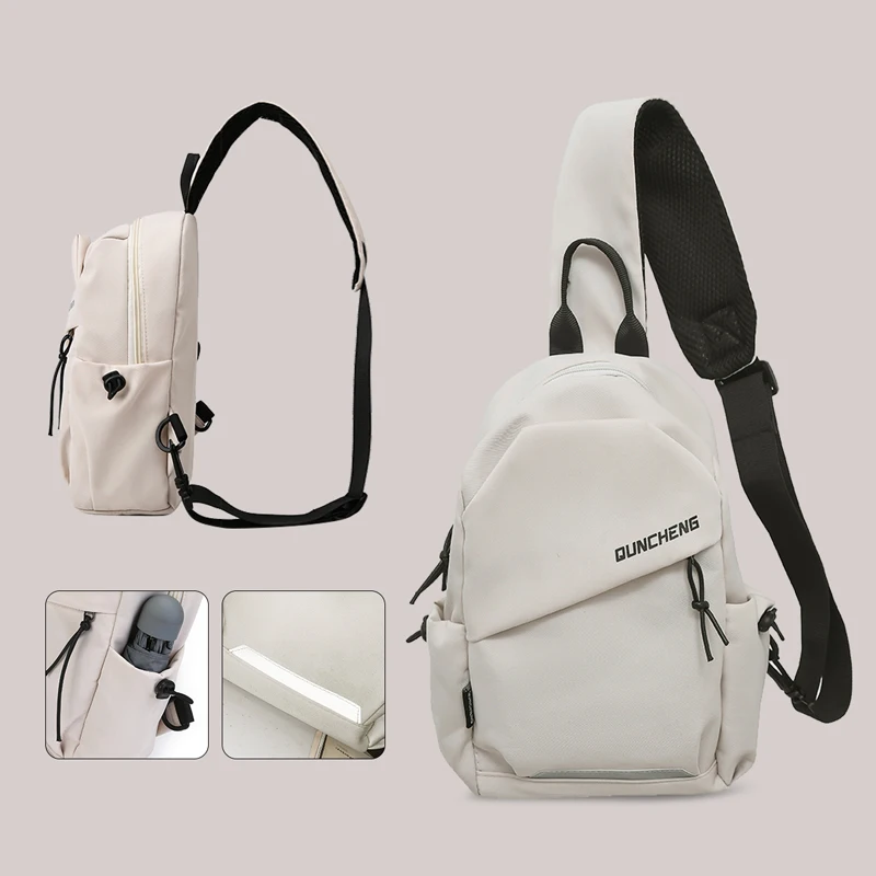 Umhängetasche für Herren, Einzelschulter-Rucksack, Kleine Brusttasche für Damen, Radfahren, Sport, Bergsteigen, Jungen, Tablet, Leichtgewicht – Detail 4
