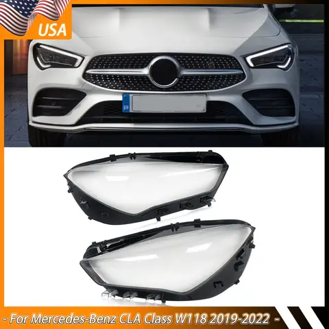 For Mercedes Benz CLA W118 C118 Headlight Lens Cover CLA200 CLA250 CLA45 AMG 2019-2022 Head Lights Shade Left Right Lamp Shell