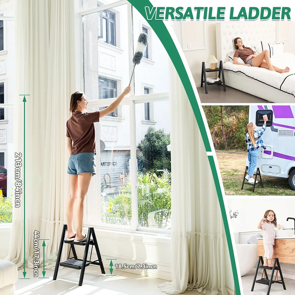 Ladder Folding Step Stool, Heavy Duty 330 Lbs Load Stepladder, Small Kitchen/Closet Ladder for Adults/Kids, Step Ladder