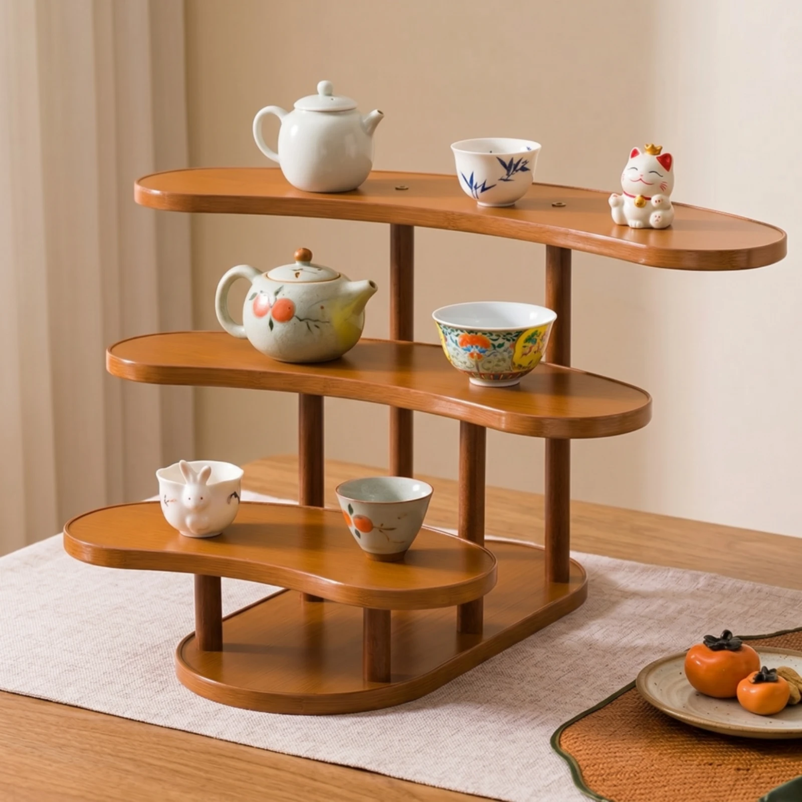 Three-Tier Display Stand Easy to Install Stepped Display Riser Three-Tier Organizer Sturdy Shelf Lightweight for Collectors