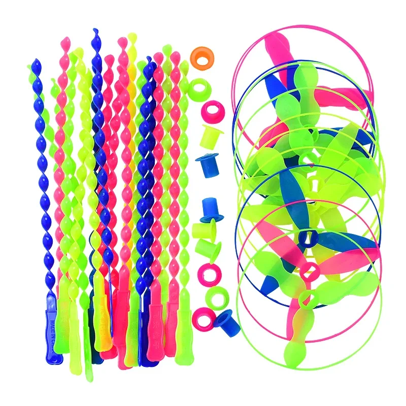 10pcs Flying Disc Toys Twisty Saucers Helicopter Kids Birthday Party Favors Guest Gift School Prizes Wedding Party Supplies