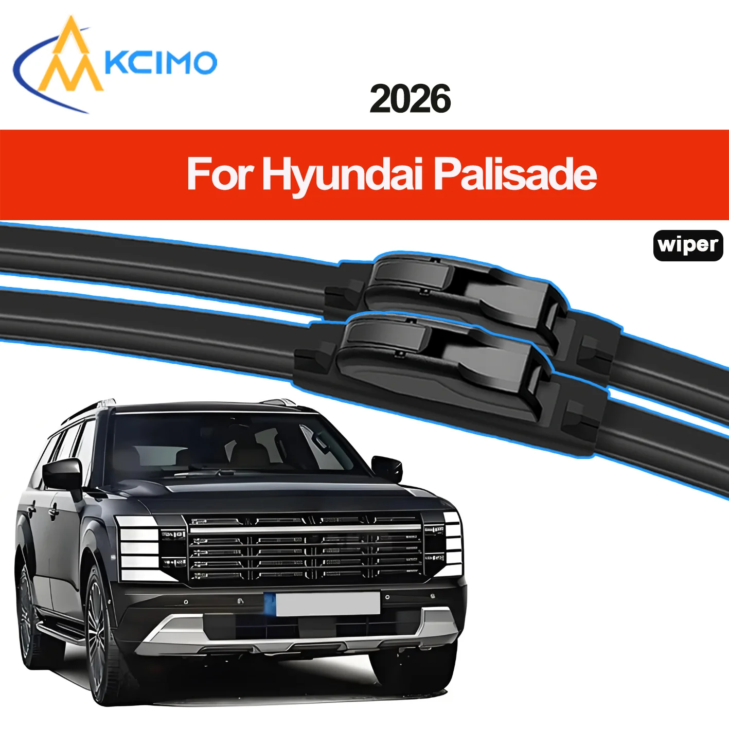 

KCIMO 2PCS New Front Windshield Wiper Blade for Hyundai Palisade LX3 2026 Front Windshield Auto Wipers Blade Accessories 2026