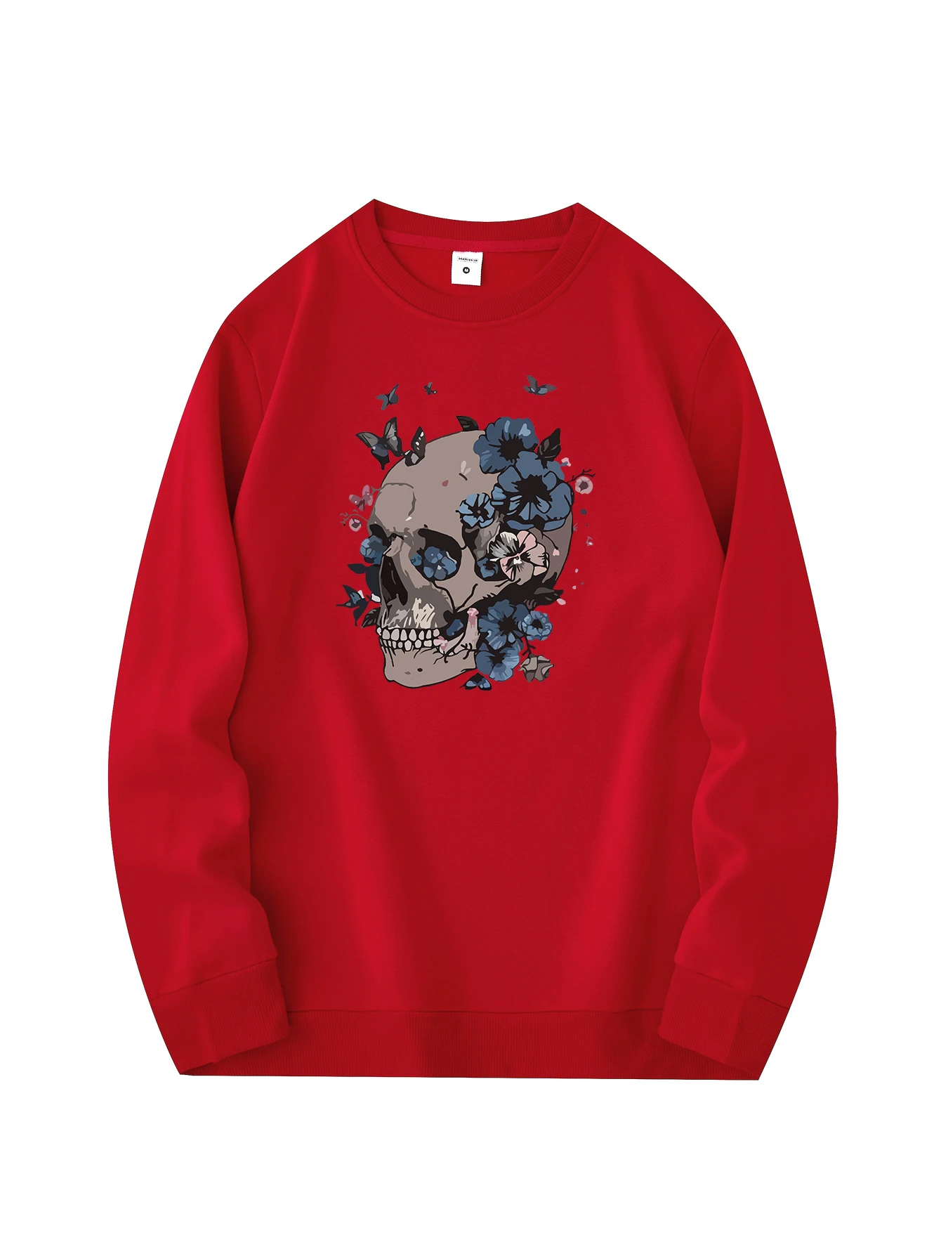 Suéter de cuello redondo para hombre, sudadera cómoda informal y diaria, chaqueta con estampado de Calavera, nueva moda