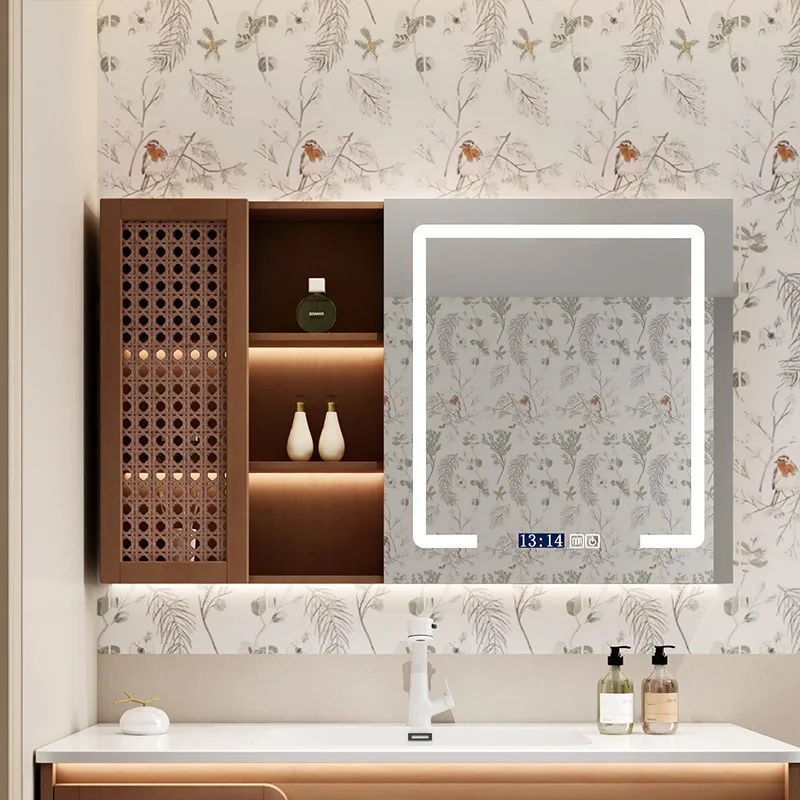 

Средневековый шкаф для ванной комнаты из ротанга, керамический встроенный шкаф для умывальника, комбинированный шкаф для умывальника