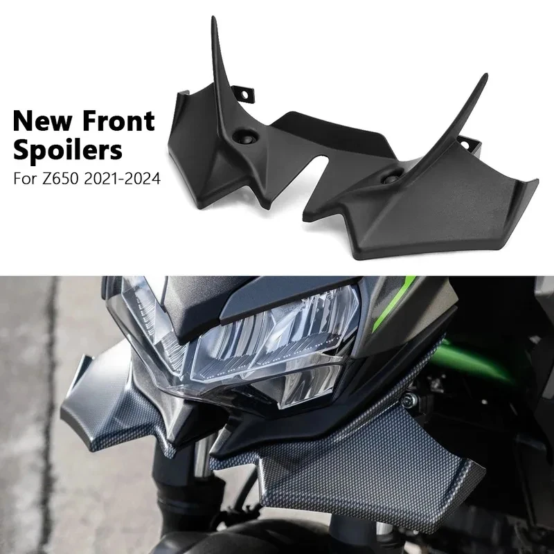 

Motorcycle Z650 Front Spoiler Winglets Aerodynamic Wing Spoiler Front Fairing Accessories For Kawasaki Z 650 z650 2021-2025