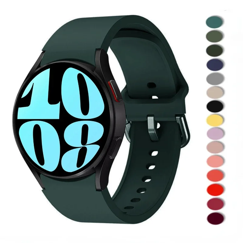 20mm Silicone Strap For Samsung Galaxy Watch 7/6/5/4 40mm 44mm Pro 45mm Bracelet Belt Galaxy Watch 6 4 Classic 47mm 46mm Correa