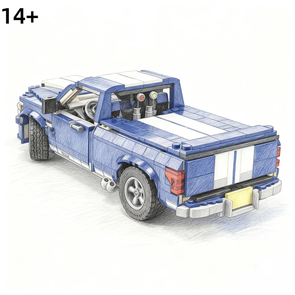 2026 جديد شاحنة صغيرة F-150 سوبر الأفعى نموذج بنة تجميعها الطوب لعب الأولاد الاطفال هدايا عيد الميلاد عيد الميلاد #3