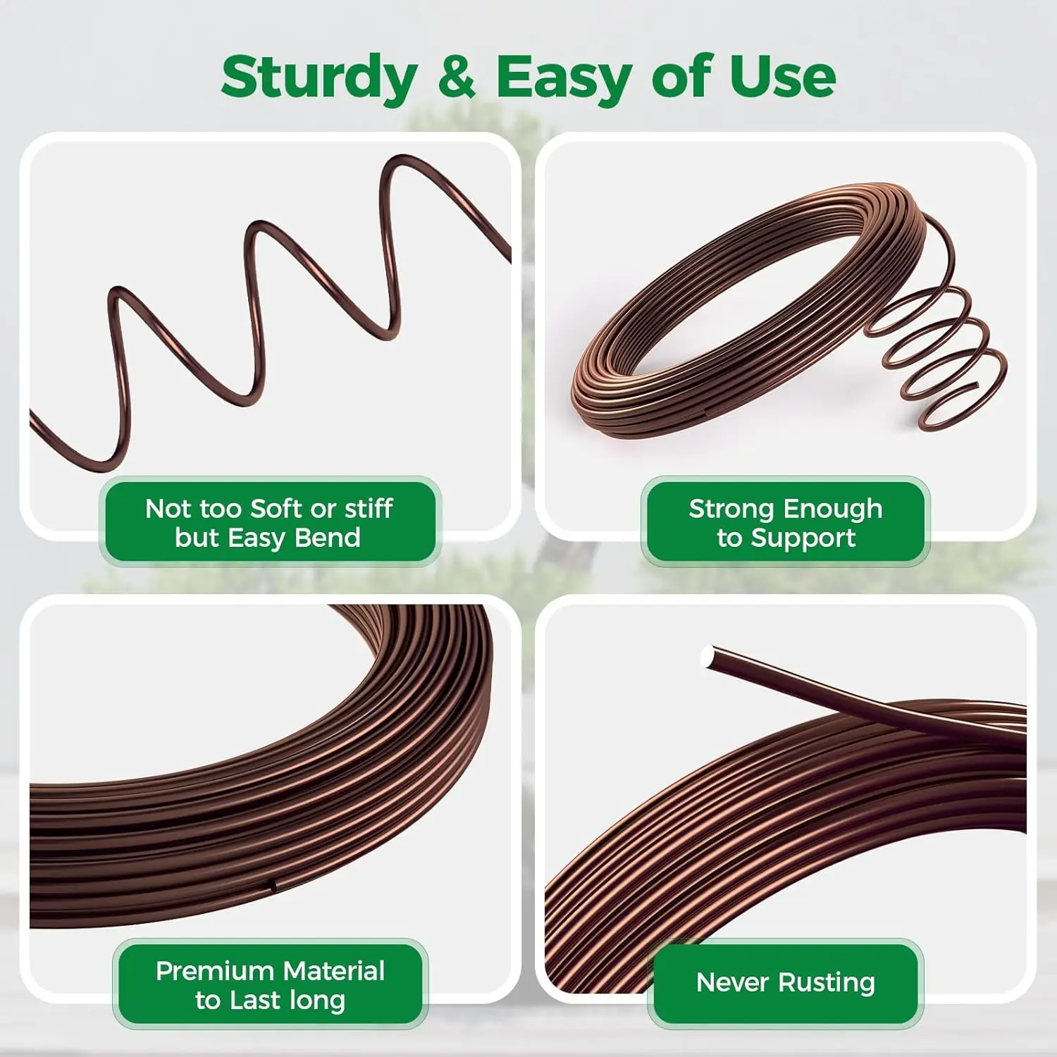 DIY Brown Bonsai Wires Anodized Aluminum Training Wire 1.0/2.5MM Total Tools Metal Bonsai Wire Plant Shaped Entangle Branch Fix