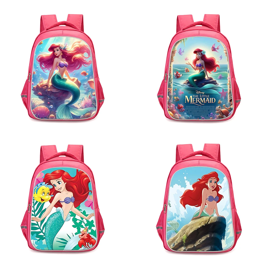 Child Cute cartoon Princess Ariel Backpacks Girls Student Birthday Gift School Bags Camping Durable Rucksack