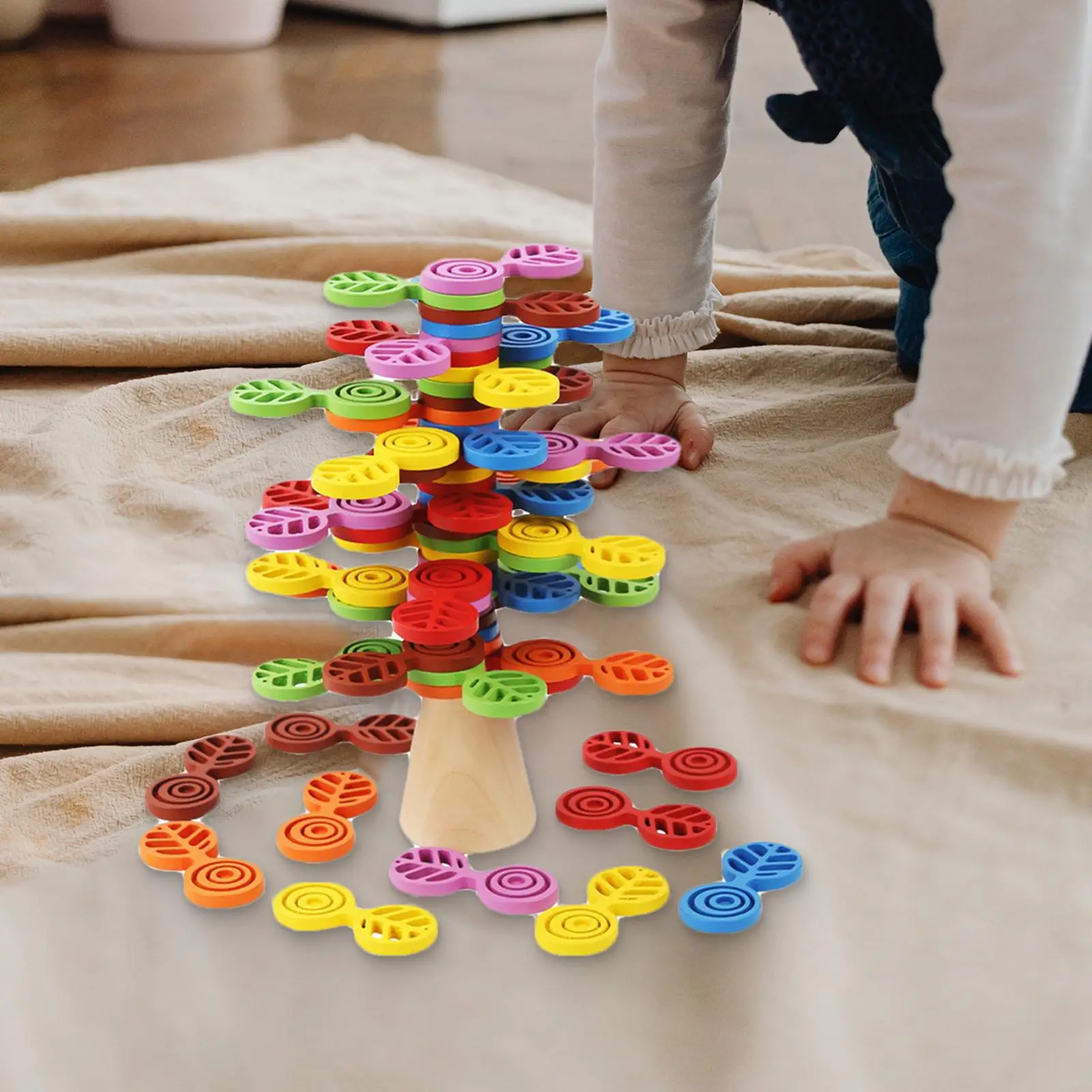 Montessori Wooden Stacking Toys Sensory Toys Preschool Learning Activities Interactive for Unisex Boys Girls Kids Birthday Gifts