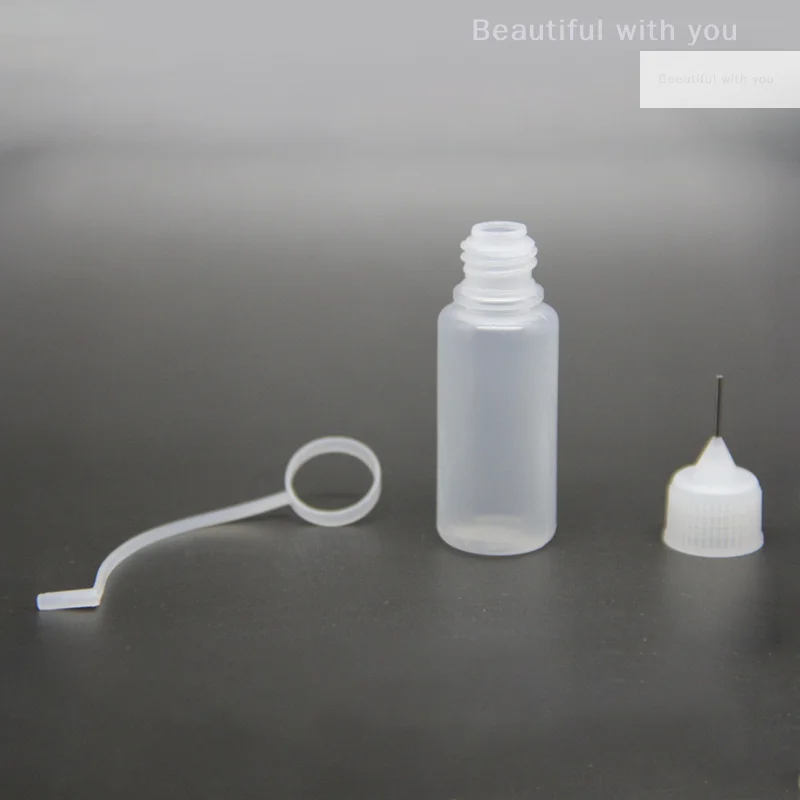 ขวดหัวเข็มแบบใหม่ขนาด 10 มล. ขวดใสสำหรับทา ขวดกาวสำหรับทาสี ขวดน้ำมันปากแหลม อุปกรณ์แต่งหน้า