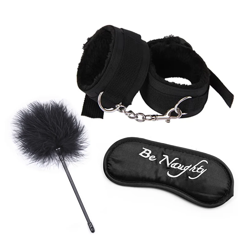 3 قطعة أصفاد أفخم الغمامة ريشة الجنس لعب قناع الوثن الجنس عبودية لعب الأزواج اللعوب اكسسوارات غريبة منتجات الكبار