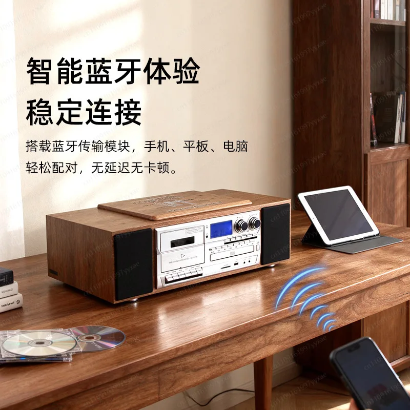 Classic retro all-in-one cd player vinyl record player tape radio home ornament bluetooth speaker
