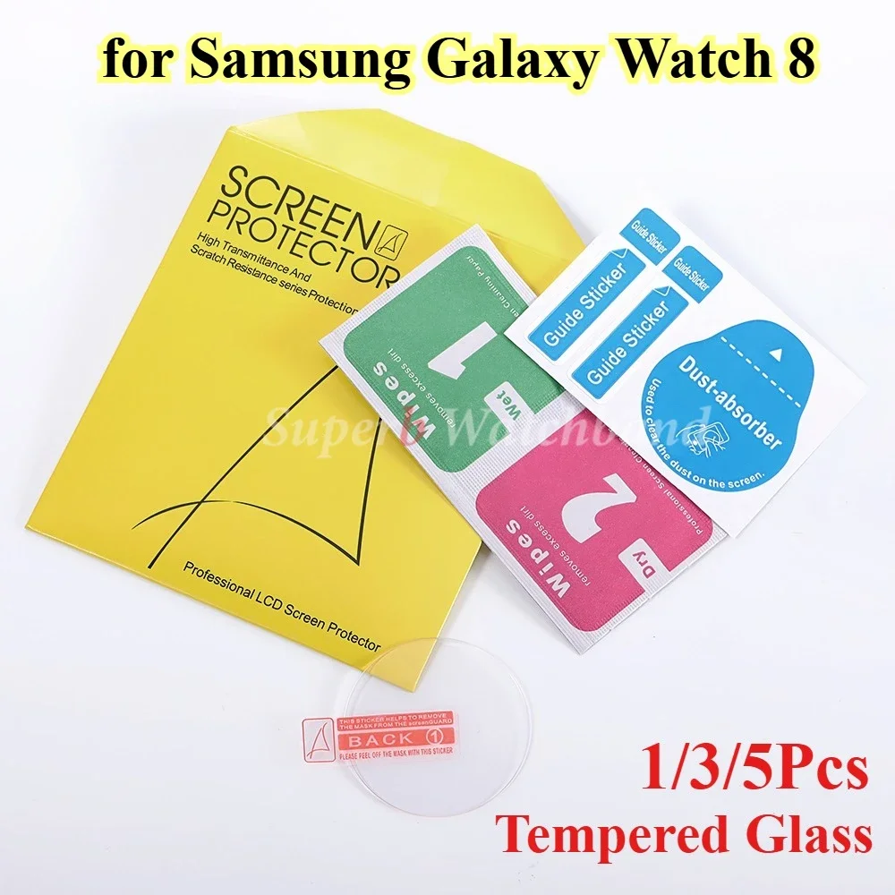 Gehärtetes Glas für Samsung Galaxy Watch 8 40/44 mm Watch 8 Classic 46 mm Film HD Displayschutzfolien 1/3/5 Stück