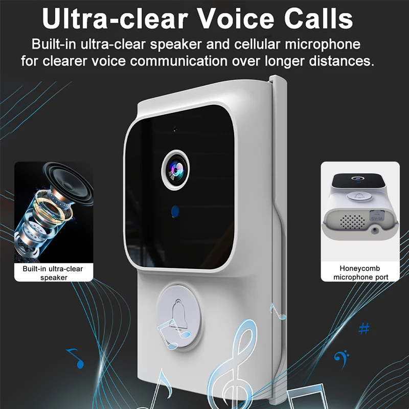 Wifi Infrared Night Vision Doorbell Camera Tuya Smart Doorbell Two Way Audio Intercom Smart Home Security Video Door Bell