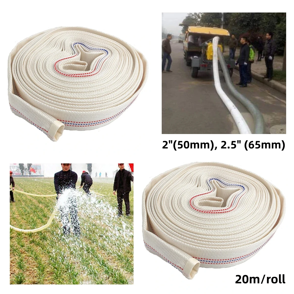 

Шланг высокого давления 20 м, 2 дюйма, 2,5 дюйма, садовые сельскохозяйственные растения, овощи, ирригационная водяная трубка, износостойкая водопроводная труба с тканой подкладкой