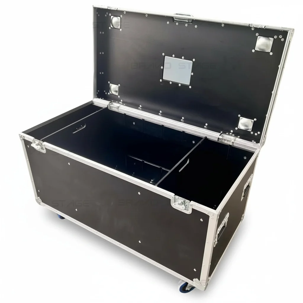 

ATA Utility Flight Case, Heavy Duty Aluminum Plywood Road Storage Case with Dividers, Cable Travel Flight Case, 860x460x860mm