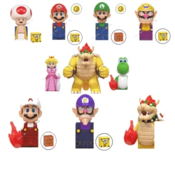 WM6103 технические японские игры, мини-фигурки Луиджи Йоши Bowser bros Koopa Kinopio Wario Peach, конструкторы из аниме