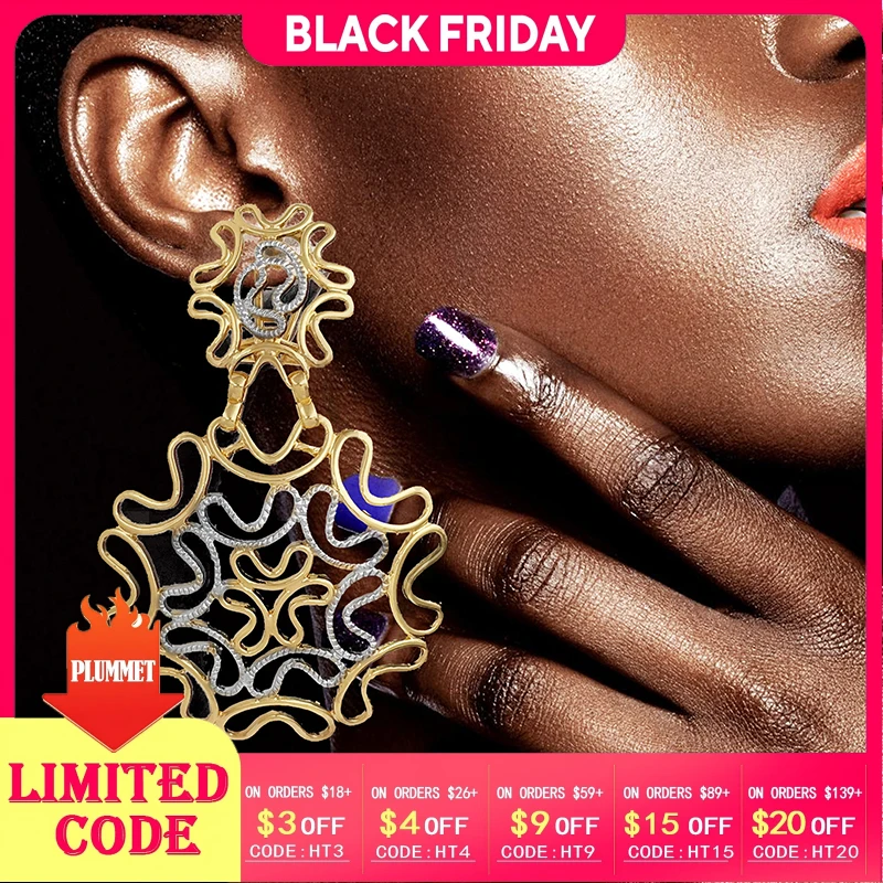 

Винтажные женские серьги, Модная бижутерия, двухцветные большие висячие серьги, трендовые подарки для свадебной вечеринки