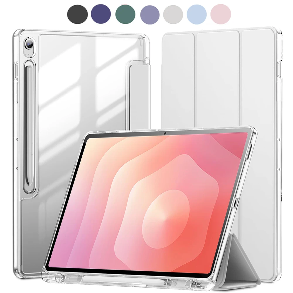 

Clear Crystal case for Samsung Tab S9 FE S10 FE S10 Lite S11 S9 FE Plus S10 Plus A9 A9+ A11 A11+, Cover with Pencil Holder