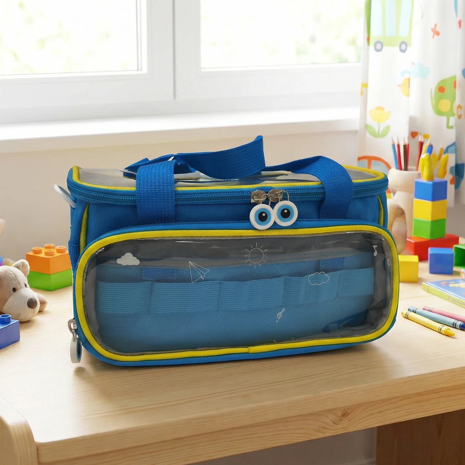 

Portable Travel Storage Organizer Bag with Zip and Adjustable Strap Portable Organizer Bag for Toniesbox Starter Set