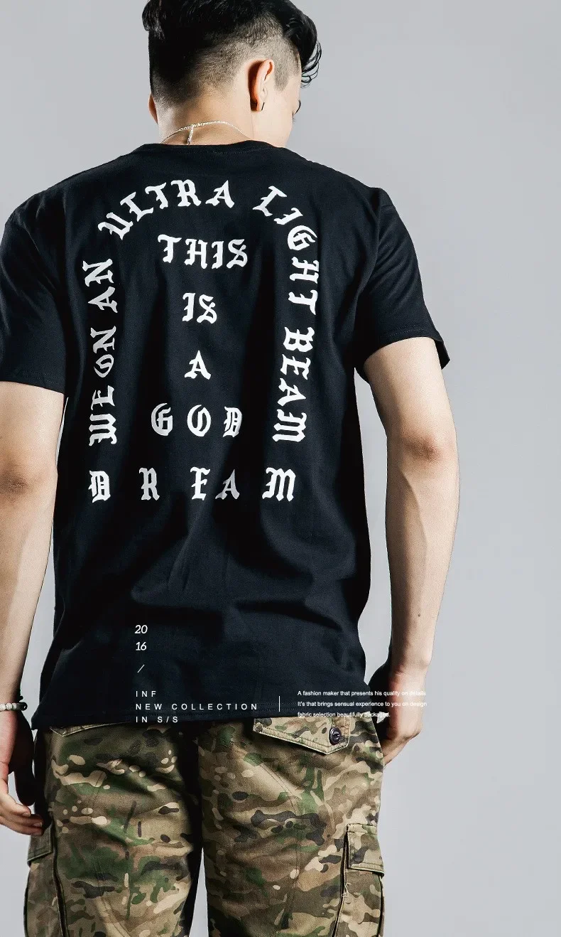 Summer Mens T Shirts YZY 3 I Feel like Paul Tee Short Sleeve or Neck T-Shirt Kanye West Pablo Oversized tshirt Women 2024 New