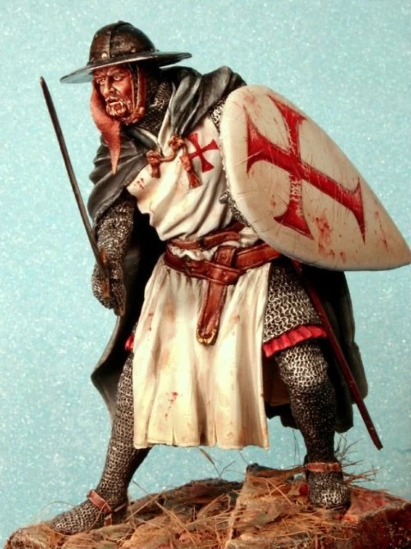 

Масштаб 1/24, 75 мм, литая под давлением фигурка из смолы, комплект модели древнего сержанта, диорама тамплиера, в разобранном виде, неокрашенная