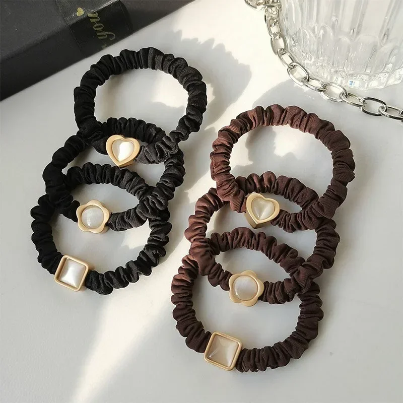 2pc New Korean Heart Rubberband Women Girls Child Elastic Hair Bands Hair Ties Rings Rope for Hair Accessories Gum Scrunchy