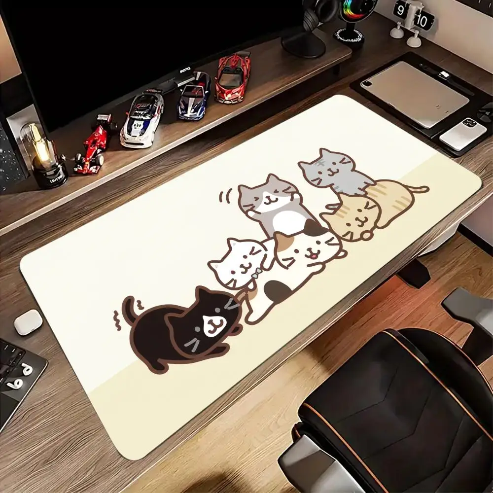 

Anime Cute Cat Mouse Pad Large Computer Office Game Table Mats XL Anti-slip Gaming Keyboard XXL Mousepads Long Desk Pads 40x90