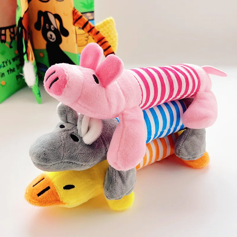

1PCS Toy For Dog Funny Chew Molar Stuffed Plush Toys with Squeak Sound Elephant Duck Pig Design Cat Dog Accessories Toy Supplies