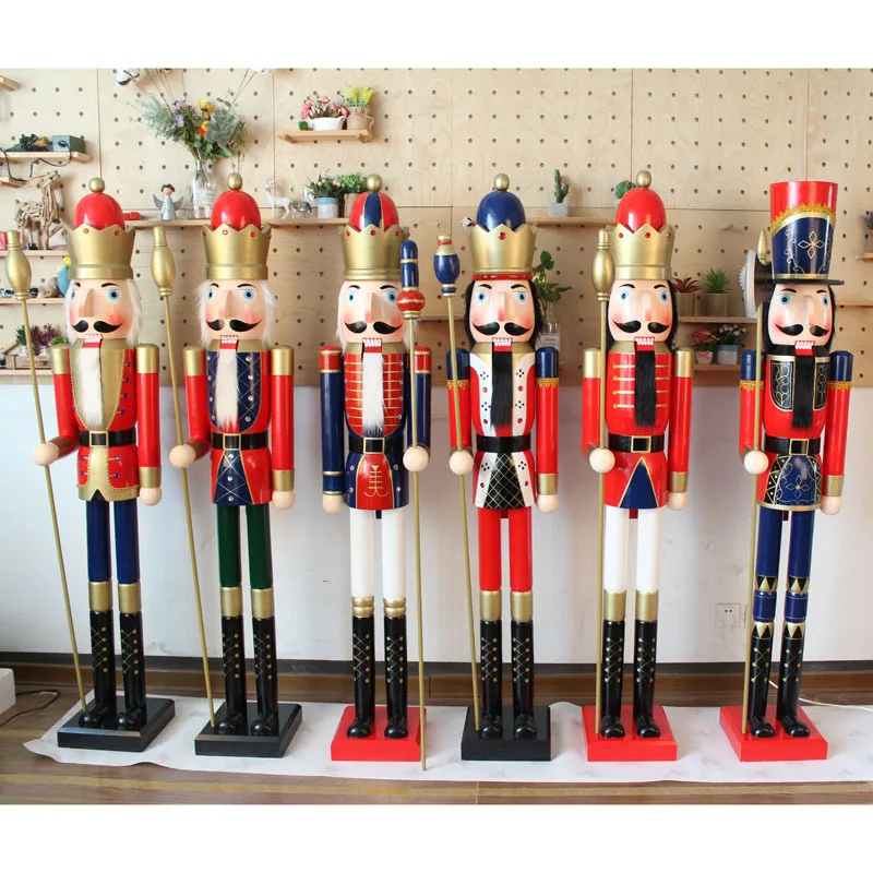 Christmas Decoration Giant 180cm 6ft Xmas Ornaments Xmas Wooden Nutcracker Soldier for New Year Ornament