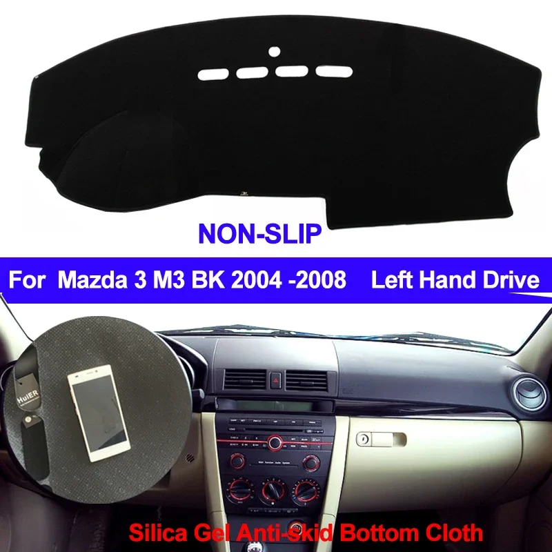 

Для Mazda 3 M3 BK 2004 2005 2006 2007 2008 автомобильные аксессуары, защитная накладка, крышка приборной панели, силиконовый нескользящий коврик, солнцезащитный козырек
