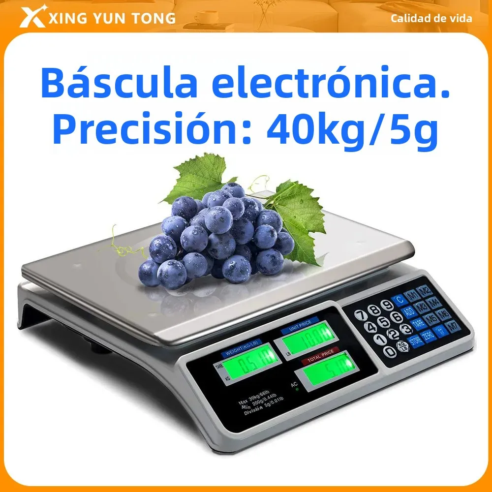 ¡Ofertas increíbles! Báscula electrónica de 40 kg, báscula comercial de plataforma, báscula de supermercado, báscula para frutas y verduras