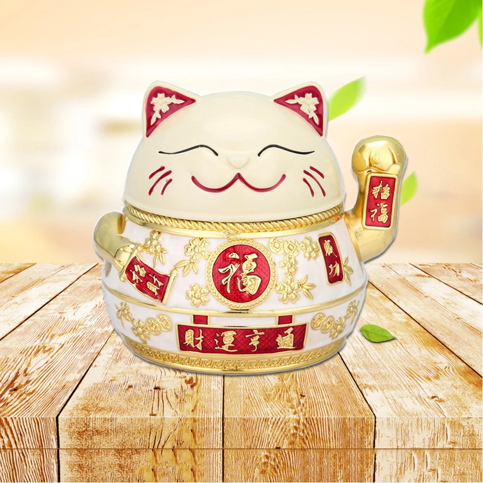 

Creative Attraction Wealth Ashtray, living room coffee table decoration ornaments, Flip cover anti-fly ash, Lucky Cat ashtray