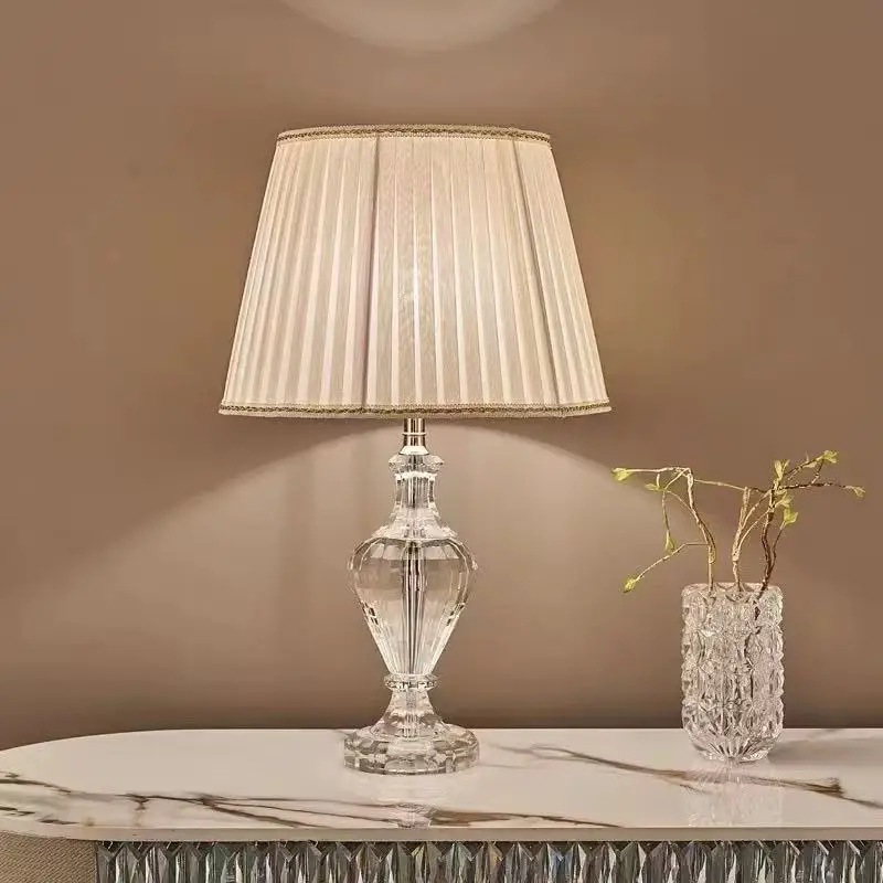 

Postmodern Crystal Floor Lamp Living Room Sofa Background Textile Crafts Stand Light Bedroom Bedside Luxury Decoration Fixtures