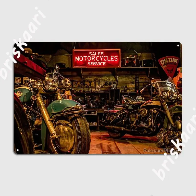 Motorcycle Sales And Service Poster Metal Plaque Wall pub Kitchen Wall Decor personalized Tin sign Poster