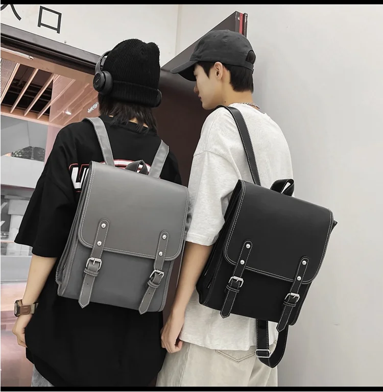 

Роскошный дизайн, модные винтажные школьные ранцы, универсальные мужские рюкзаки для студентов в консервативном стиле, женские однотонные рюкзаки из искусственной кожи Y2k Aesthetic