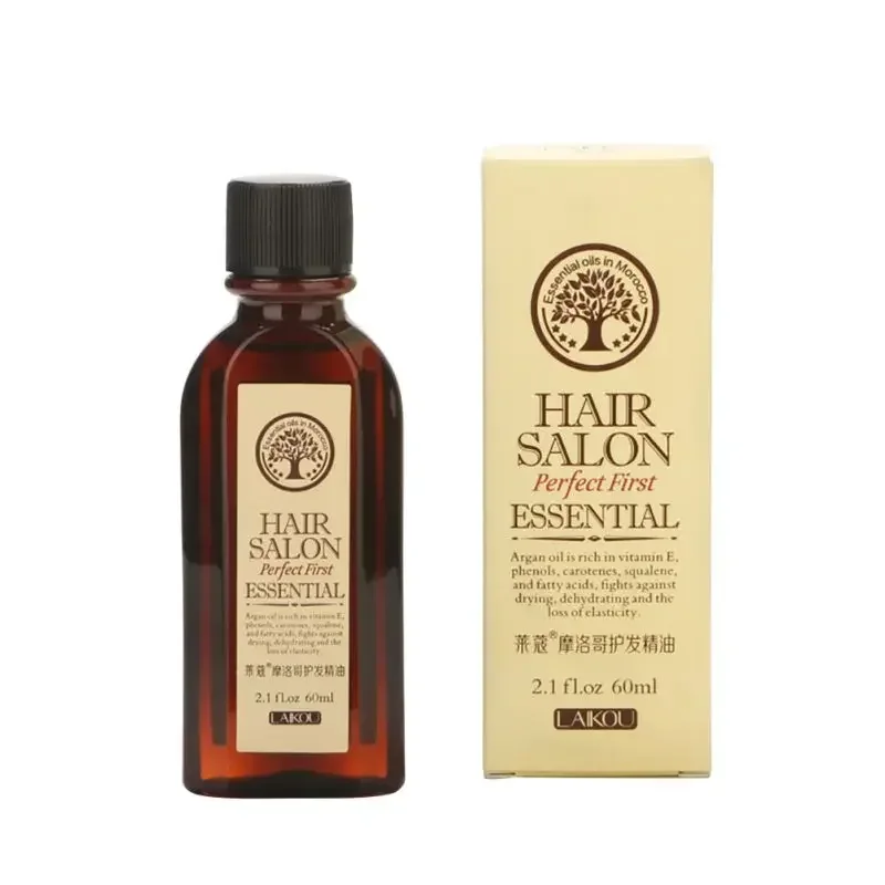 Yeni Fas Argan Yağı Saç Bakımı Keratin 100% SAF Gliserol Fındık Yağı Kuaförlük Saç Maskesi Esansiyel Fas Yağı 60 ml Ürün