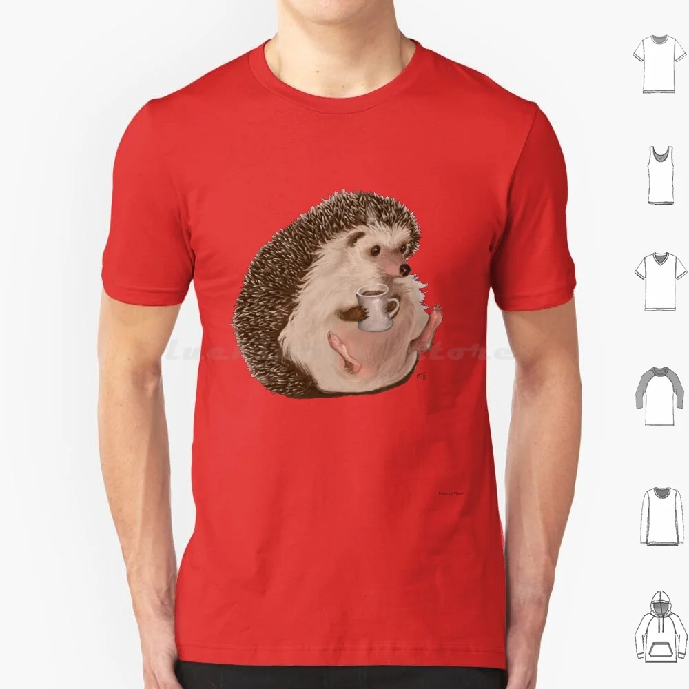 

Caffeinating Hedgehog T Shirt 6xl Cotton Cool Tee Coffee Hedgehog Hedgie Caffeinating Coffee Art