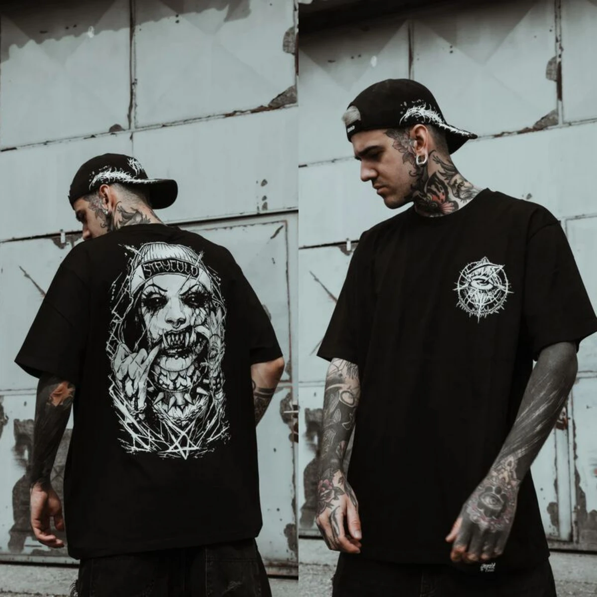 Attitude Stay Cold Tattoo Art T-Shirt Baumwolle Grafik-T-Shirt Herren Damen Sommer Streetwear – Detail 6